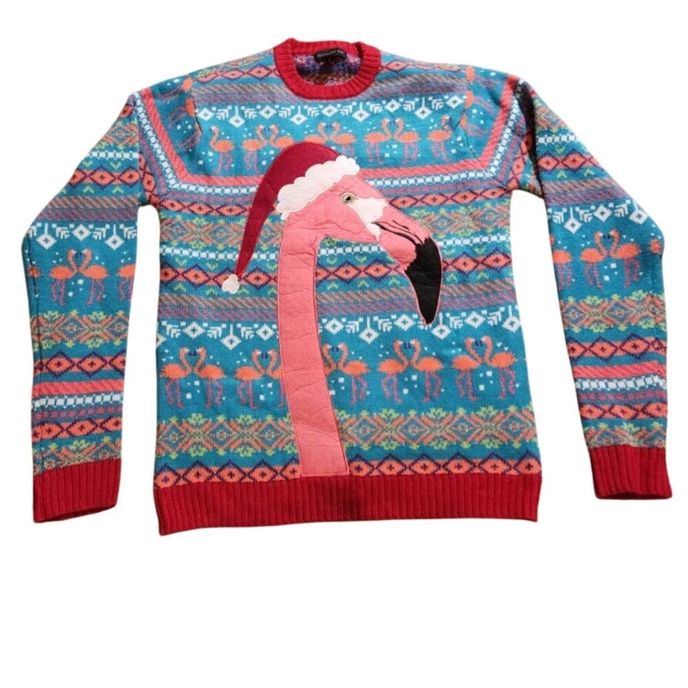 Blizzard Bay Flamingo "Ugly Christmas Sweater" Size Medium - Picture 1 of 6